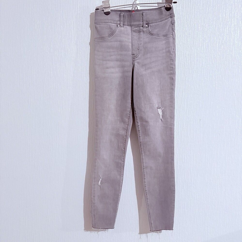 Spanx Grey Jeggings Grey Raw Hem Distressed Pull On Slim Casual Women's Xs